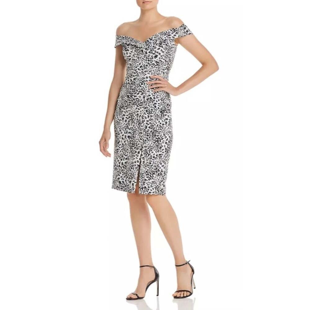 Black Halo Hepburn Kaleidoscope Print Black White Dress size 6